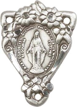 Floral Bouquet Miraculous Medal Rosary Centerpiece