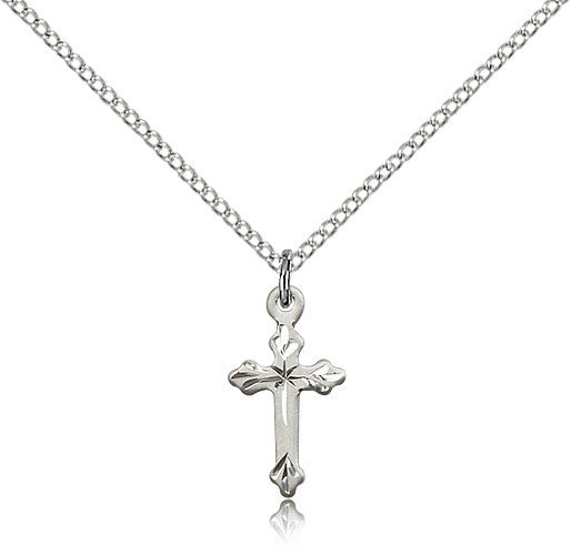 Beautiful Etched Tip Cross Necklace
