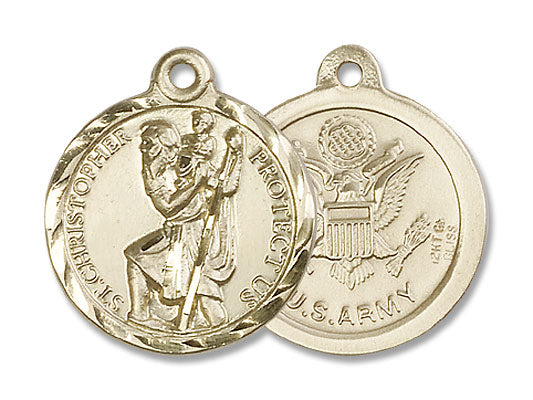 Army Saint Christopher Medal - Nickel Size