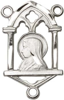 Scapular Sterling Silver Rosary Centerpiece