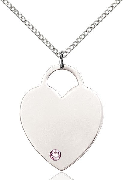 Large Women's Heart Pendant with Birthstone Options