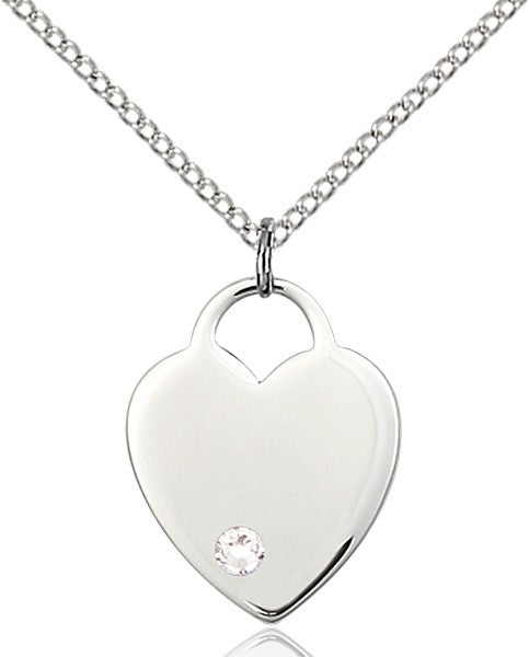 Medium Heart Shaped Pendant with Birthstone Options