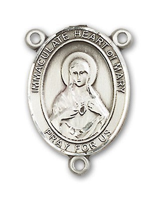 Immaculate Heart of Mary Rosary Centerpiece Sterling Silver or Pewter