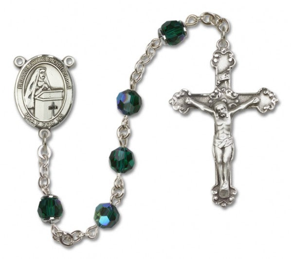 Blessed Emilee Doultremont Sterling Silver Heirloom Rosary Fancy Crucifix