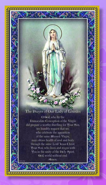 Our Lady of Lourdes Italian Prayer Plaque