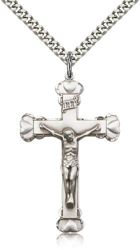 Men's Heart Tip Crucifix Pendant
