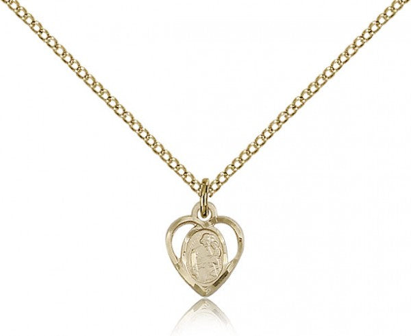 Petite Heart Shape St. Joseph Necklace