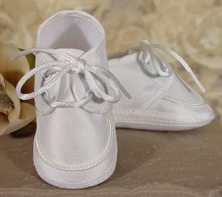 Silk Dupioni Baptism Shoe for Boys