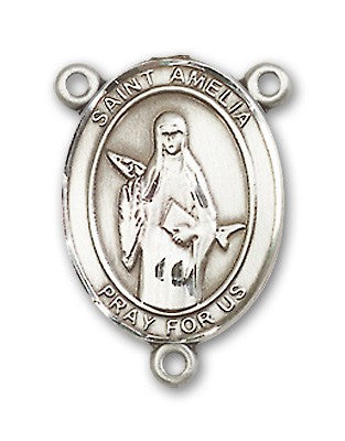 St. Amelia Rosary Centerpiece Sterling Silver or Pewter