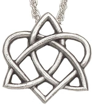 Celtic Trinity Heart Pendant - 1' H
