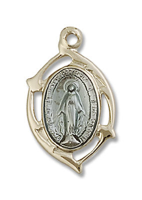 Small Oval Tip Miraculous Medal Necklace