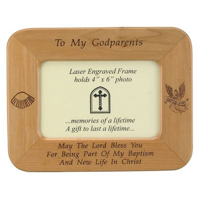 Maple Wood Godparents Photo Frame