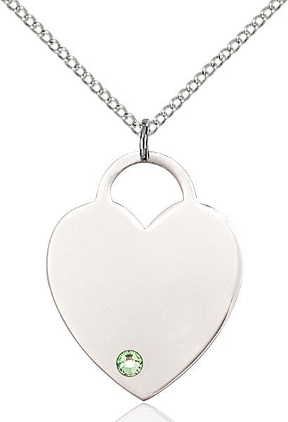 Large Women's Heart Pendant with Birthstone Options