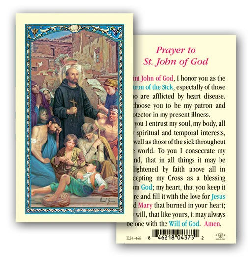 St. John of God Laminated Prayer Card