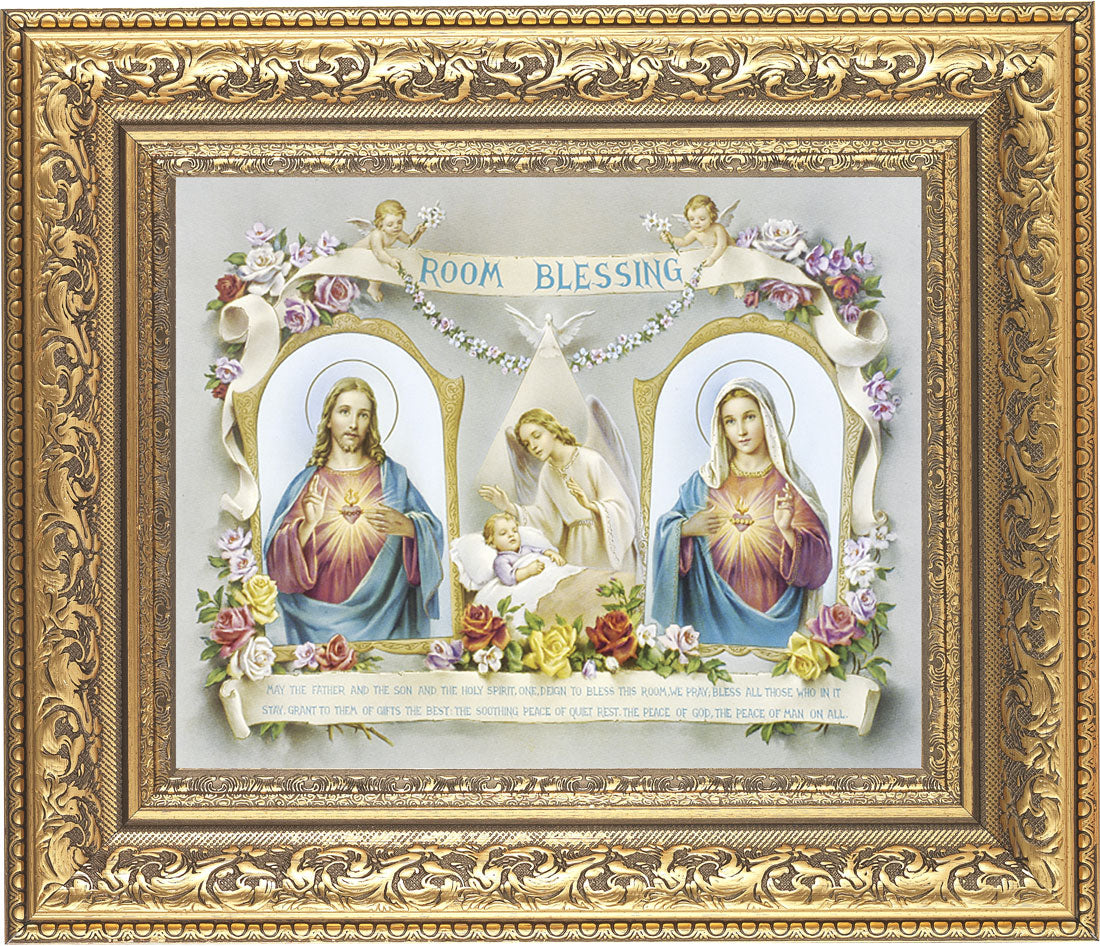 Room Blessing 8x10 Framed Print Under Glass Sacred Hearts