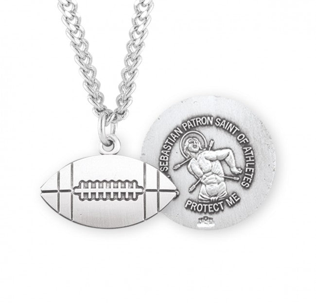 St. Sebastian Football Sterling Silver Medal