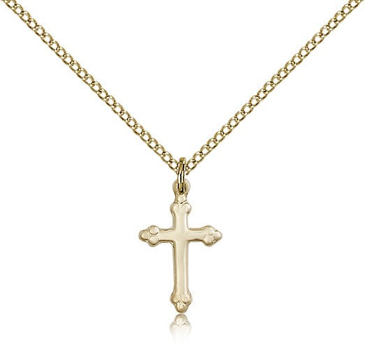 Child's Small Cross Pendant with Budded Tips