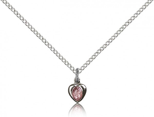 Infant Size Enamel Center Miraculous Heart Medal