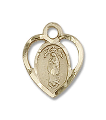 Our Lady of Guadalupe with Heart Cutout Pendant