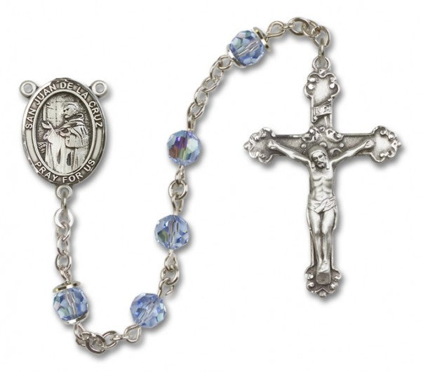 San Juan de la Cruz Sterling Silver Heirloom Rosary Fancy Crucifix