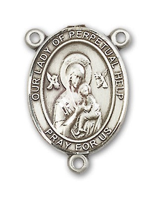 Our Lady of Perpetual Help Rosary Centerpiece Sterling Silver or Pewter