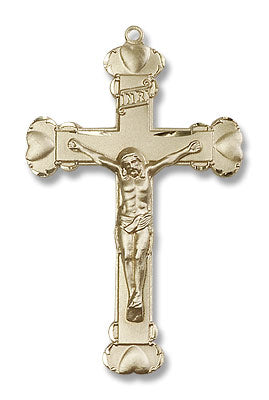 Men's Heart Tip Crucifix Pendant