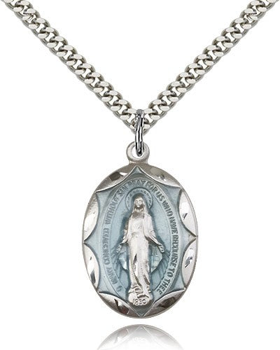 Miraculous Medal Scallop Design Necklace