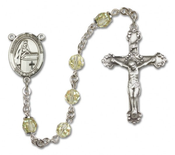 Blessed Emilee Doultremont Sterling Silver Heirloom Rosary Fancy Crucifix