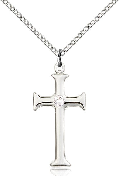 Maltese Edge Cross Pendant with Birthstone Options for Women