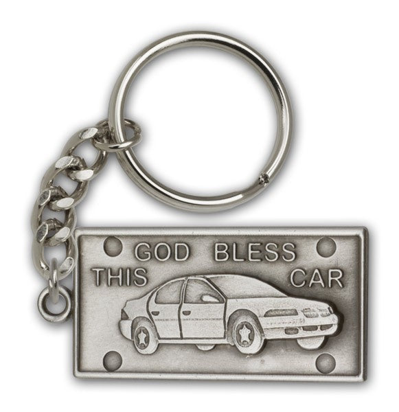 God Bless This Car Keychain