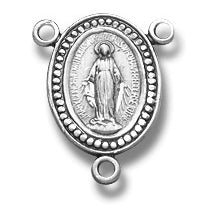 Sterling Silver Miraculous Rosary Centerpiece