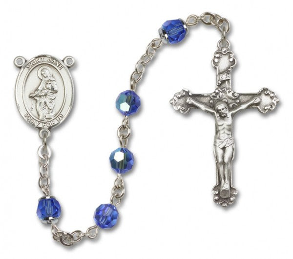 St. Jane Frances de Chantal Sterling Silver Sterling Silver Heirloom Rosary Fancy Crucifix