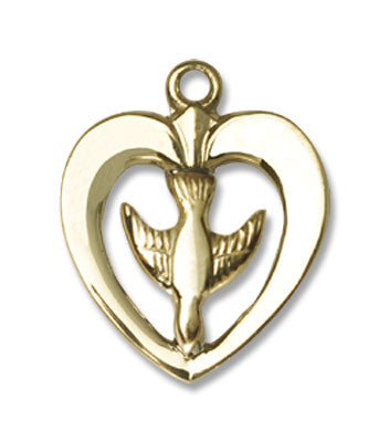 Women's Heart Shaped Holy Spirit Medal