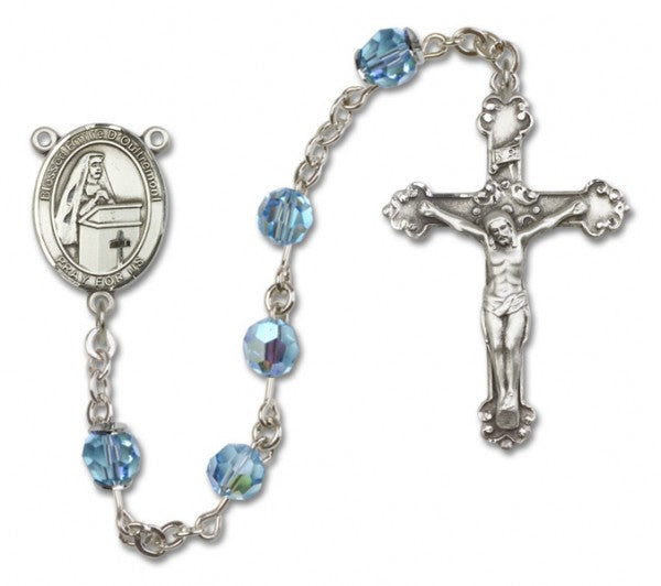 Blessed Emilee Doultremont Sterling Silver Heirloom Rosary Fancy Crucifix