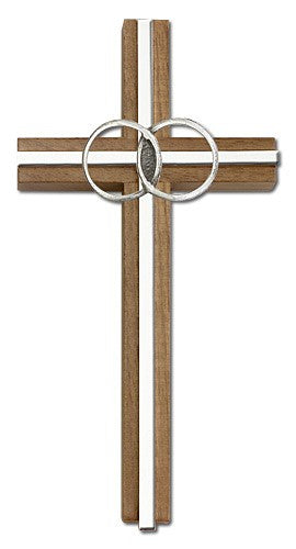 Marriage Cross with Eternity Rings in Walnut 6'