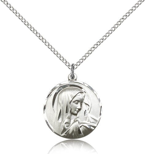 Women's Round Sorrowful Mother Pendant