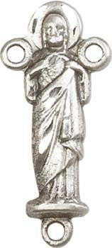 Sacred Heart Sterling Silver Rosary Centerpiece