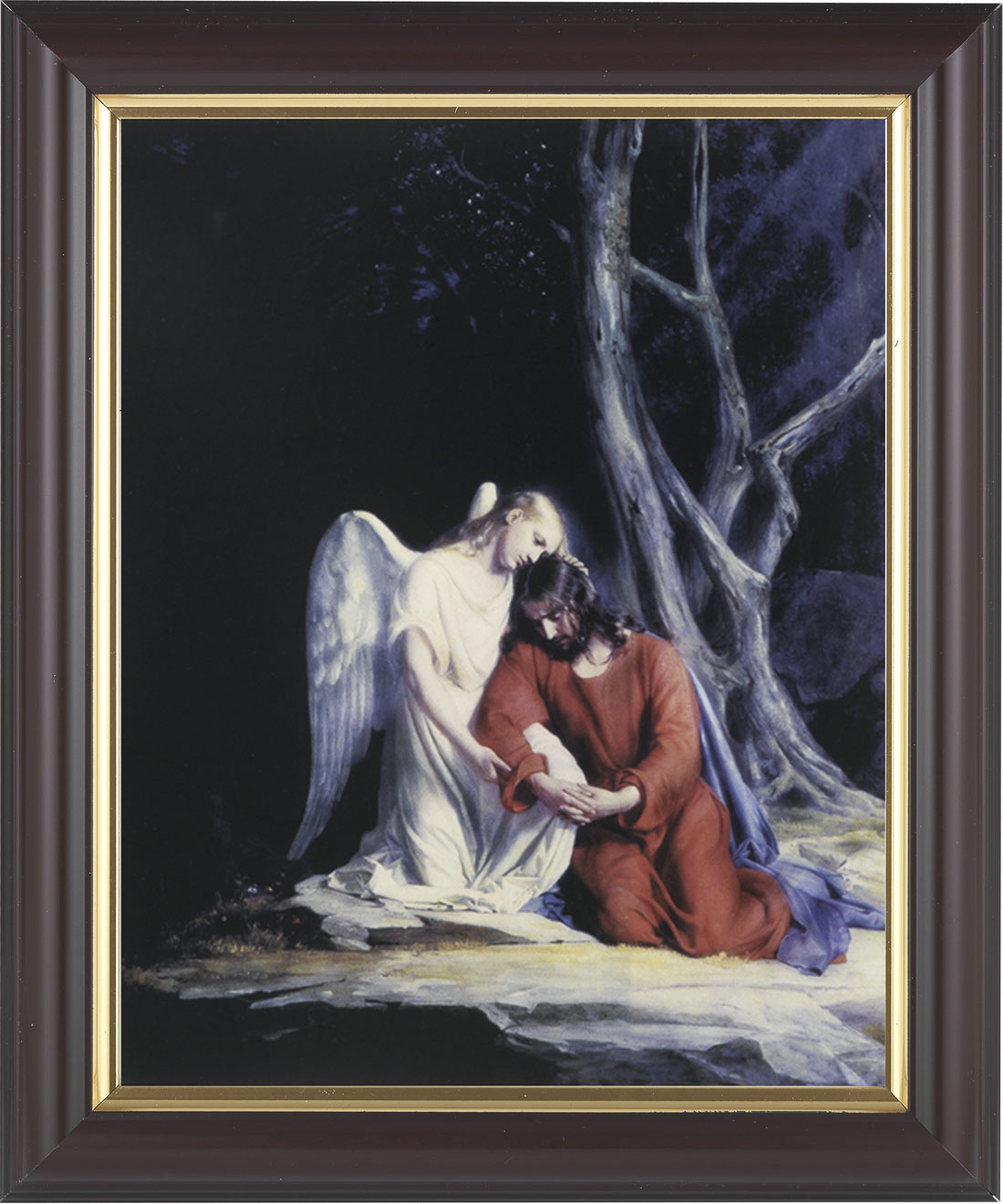 Agony in the Garden Jesus and Angel 8x10 Framed Print Under Glass