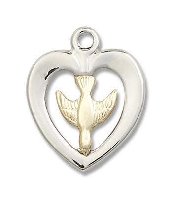 Women's Heart Shaped Holy Spirit Medal
