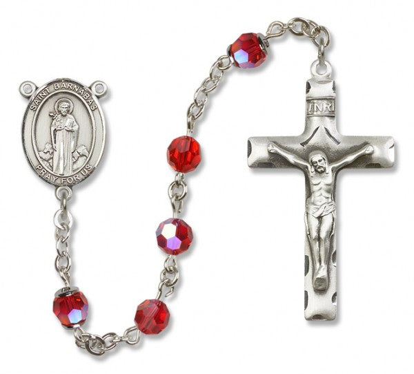 St. Barnabas Sterling Silver Heirloom Rosary Squared Crucifix