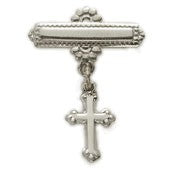 Baby Pin, Sterling Silver, with Cross Pendant