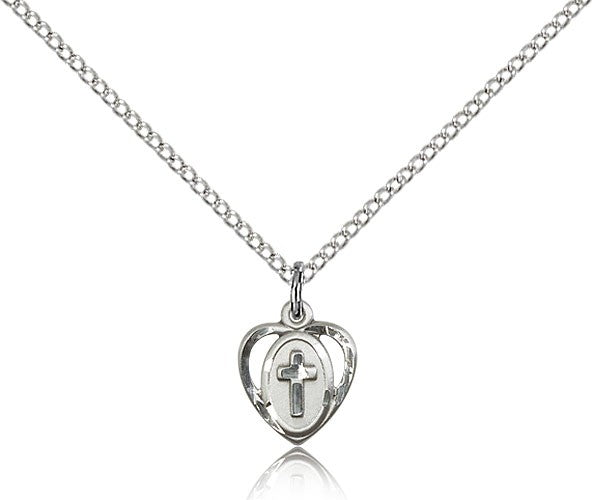Baby Heart and Cross Pendant