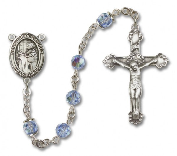 San Juan de la Cruz Sterling Silver Heirloom Rosary Fancy Crucifix