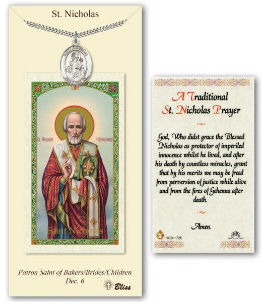 St. Nicholas Medal in Pewter with Prayer Card