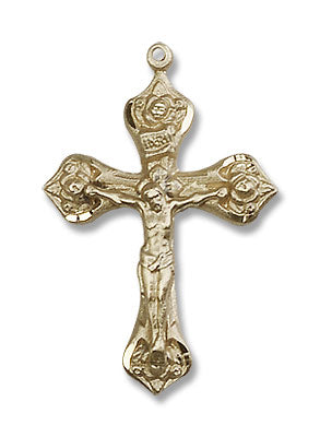 Women's Rosebud Crucifix Necklace