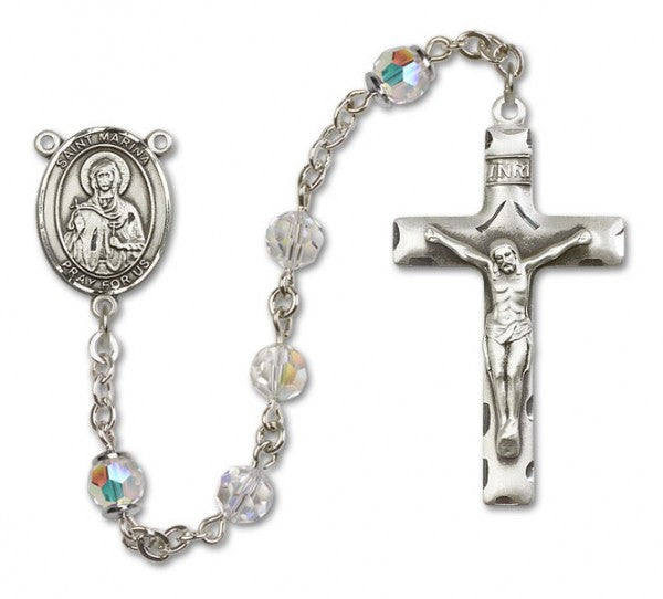 St. Marina Sterling Silver Heirloom Rosary Squared Crucifix
