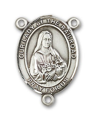 Our Lady of the Railroad Rosary Centerpiece Sterling Silver or Pewter
