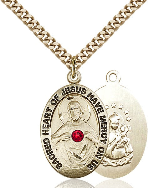 Classic Oval Scapular Pendant with Birthstone Options