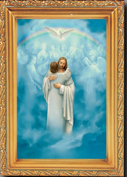 Christ Welcoming Home Antique Gold Framed Print