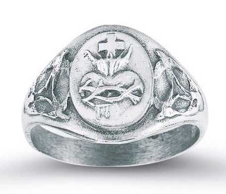 Sacred Heart of Jesus Ring Sterling Silver for Women